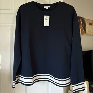 J. Jill Deep Blue Crew Neck Top